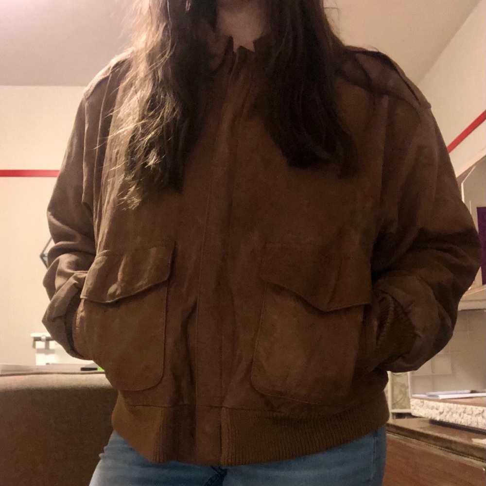 OUTBROOK Genuine Leather Bomber Jacket
